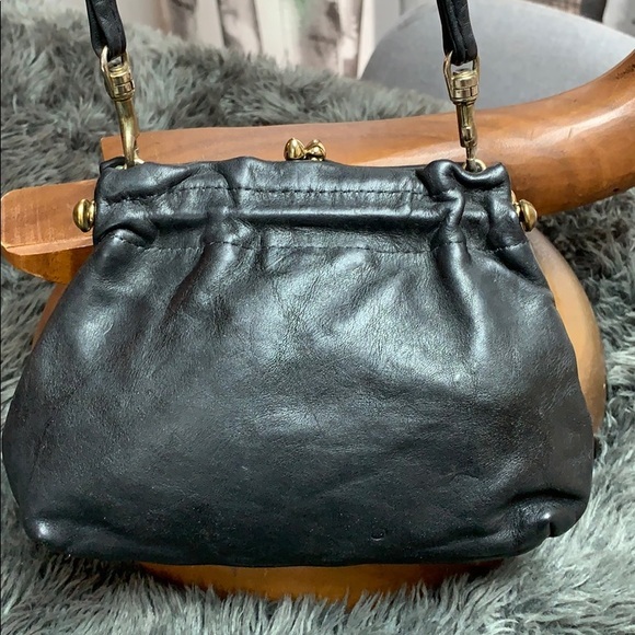 Vintage FS Black Leather Convertible Clutch Bag - Picture 5 of 13